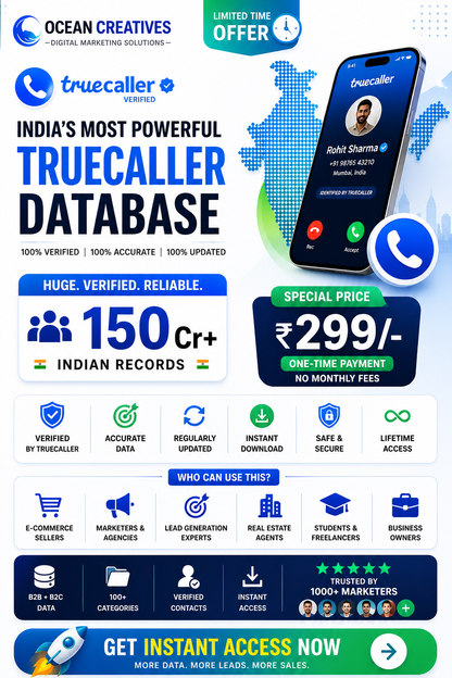 Caller ID Verified Mobile Database 2026 Update (Pan India – 150Cr+ Records)