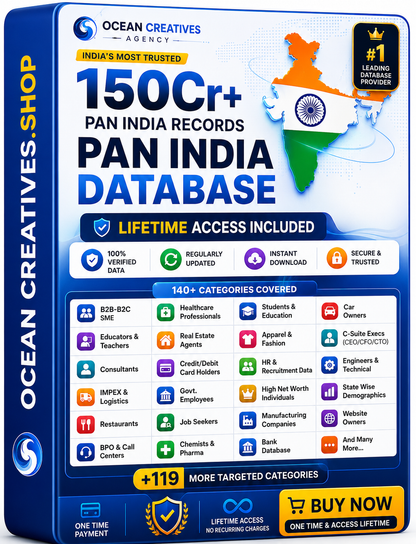 Pan India Database of 150Cr+ Indian Customers